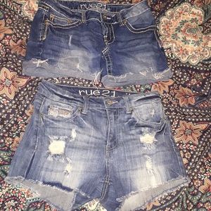 Rue 21 blue jean shorts size 3/4 bundle